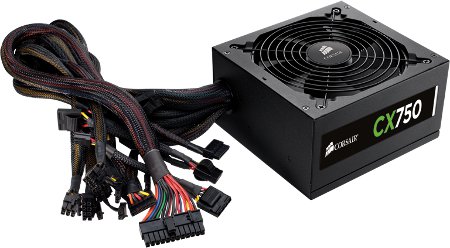 Alimentatore CORSAIR CX750 - 750W 80+ - Ventola 12cm.