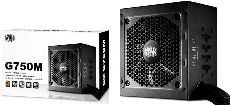 Alimentatore COOLERMASTER G750M 80+ Modulare - Ventola 13,5cm.