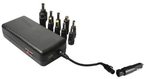 ALIMENTATORE UNIVERSALE per Auto - 90W - per NOTEBOOK - connettori intercambiabili