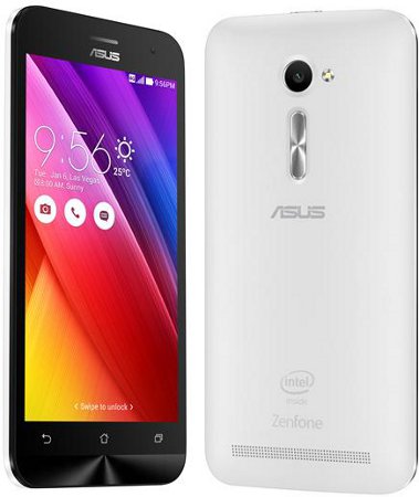 Asus ZenFone 2 (Bianco) ZE500CL-1B027WW : 5" IPS Corning� Gorilla� Glass 3, Cpu 2x2 Intel� Atom� MultiCore 1.6GHz, Ram 2GB + Storage 8GB - Fotocamera retro 8MPixel - WiFi+BT, Android 5.x