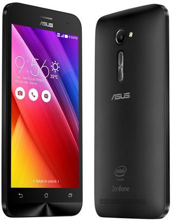 Asus ZenFone 2 (Nero) ZE500CL-1A023WW : 5" IPS Corning� Gorilla� Glass 3, Cpu 2x2 Intel� Atom� MultiCore 1.6GHz, Ram 2GB + Storage 8GB - Fotocamera retro 8MPixel - WiFi+BT, Android 5.x