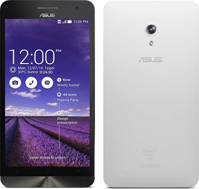 Asus ZenFone 6 (Bianco): 6" IPS Corning� Gorilla� Glass 3, Cpu Intel� Atom� Z2580 MultiCore 2.0GHz, Ram 2GB + Storage 16GB - Fotocamera retro 13MPixel - WiFi+BT, Android 4.4