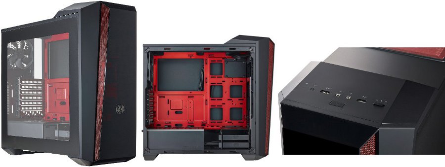 CABINET COOLERMASTER MASTERBOX 5T (EAtx, Atx, Matx, MiniItx) - NO Alim. - 2x Ventole 120mm - Usb 3.0 + Audio