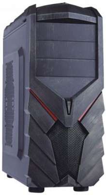 CABINET Gaming F129E - NO Alim. - 2xUSB 2.0 + 1x USB 3.0 + Audio + Card Reader - Ventola 12cm Led rosso frontale