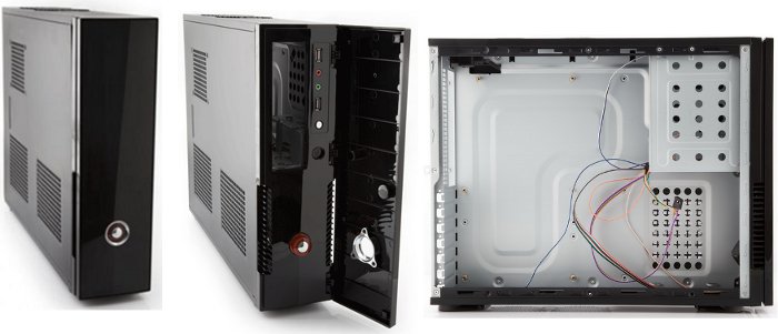 CABINET Slim Tower - NO Alim. (monta alim. ATX) - Prese USB 2.0 + Audio