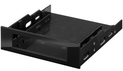 ADATTATORE PER CABINET (frontale) MONTAGGIO 3.5"/5.25" IN PVC, COLORE NERO