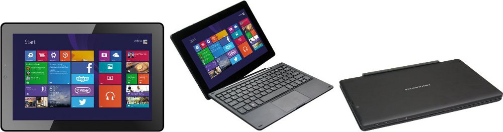 Mediacom WinPad 10.1 (M-WPX110): Display 10.1", Cpu Intel Atom QuadCore 1.83GHz(turbo), Ram 2GB + 32GB SSD - 2xFotocamera - WiFi+BT+HDMI+USB, Tastiera Docking, Windows 8.1