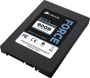 SSD CORSAIR 90GB SATA3 6Gb/s - 2.5" CSSD-F90GB3-BK Force3 + bracket 3,5". Lettura (max) 550 MB/s - Scrittura (max) 500 MB/s.